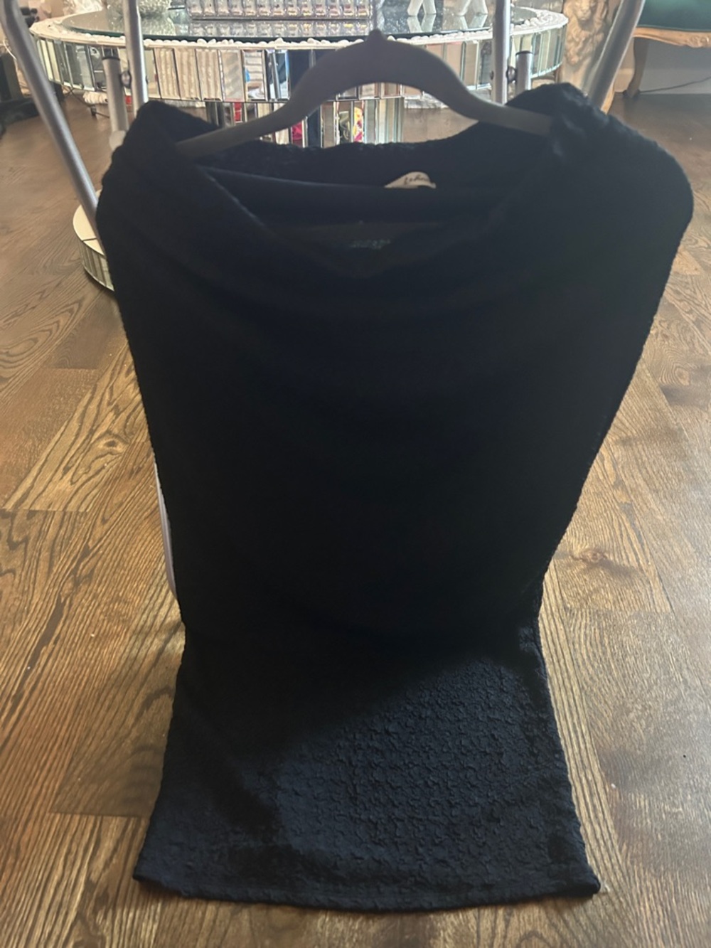 Black Womens Cozy Knit Sweater skirt and top. Two piece